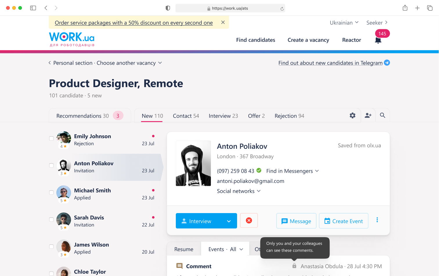 Work.ua HRM system design — case study preview