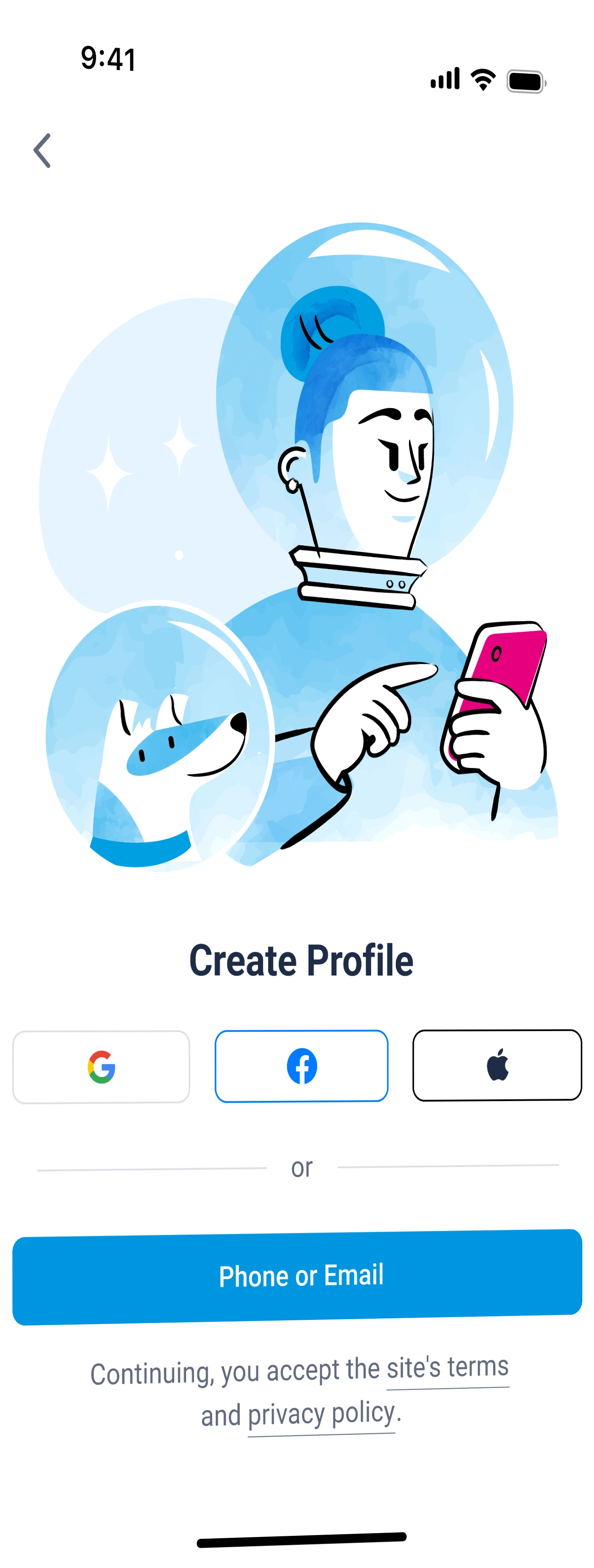 Work.ua mobile app sign-up screen — case study preview