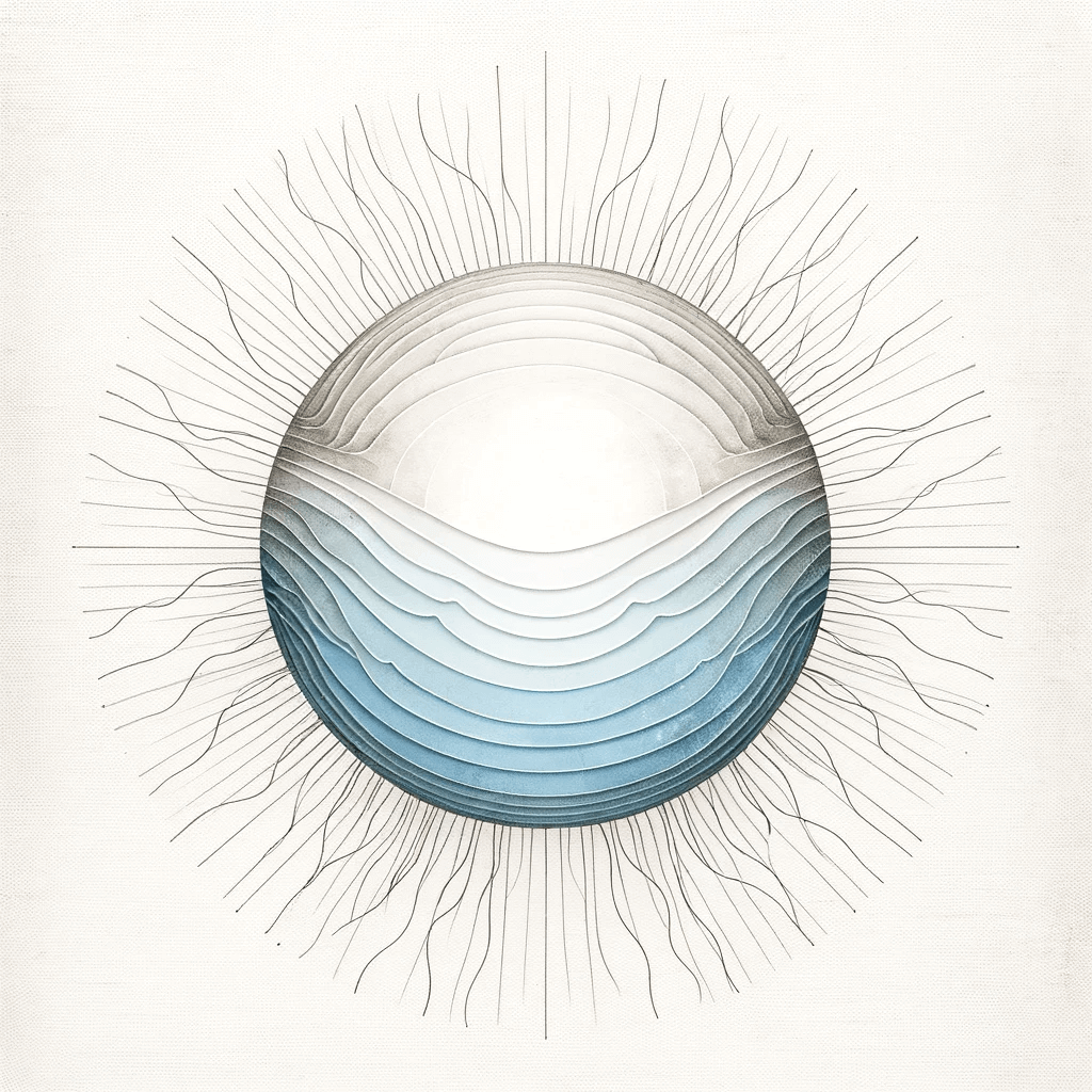 DALL·E-2024-01-15-15.43.05-An-abstract-art-piece-representing-a-mood-progression-through-a-day.-The-base-is-a-white-background-with-a-central-circle.-The-circle-starts-as-a-ligh-1