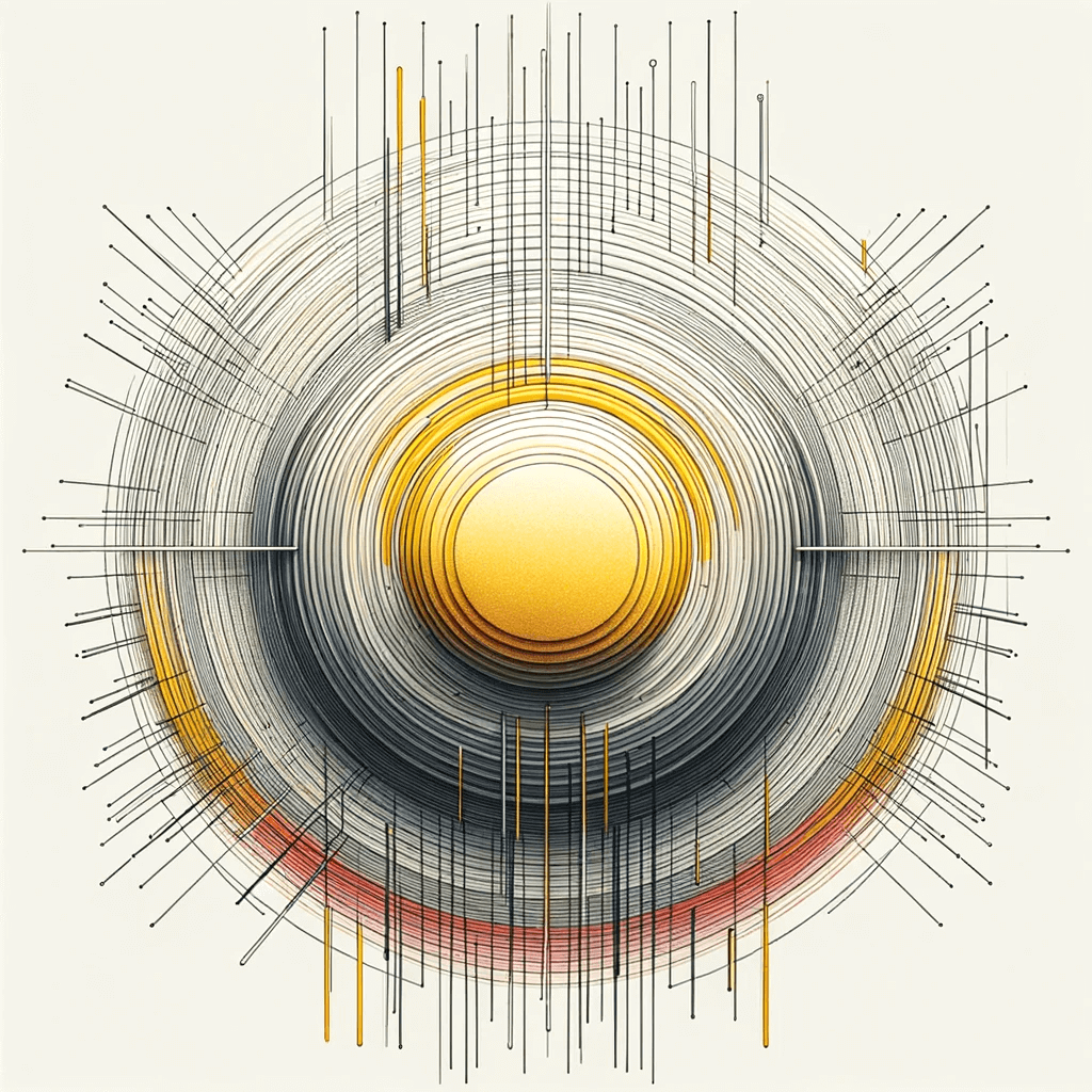 DALL·E-2024-01-23-15.32.35-This-abstract-image-captures-the-mood-of-a-day-with-mixed-emotions.-The-central-circle-which-signifies-the-state-of-mind-is-a-muted-yellow-reflecti