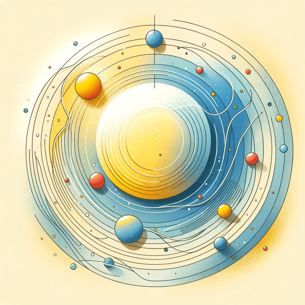 DALL·E-2024-01-27-20.17.38-Create-an-abstract-geometric-artwork-to-depict-a-mix-of-emotions.-In-the-center-a-medium-sized-pale-yellow-circle-represents-a-day-that-started-off-