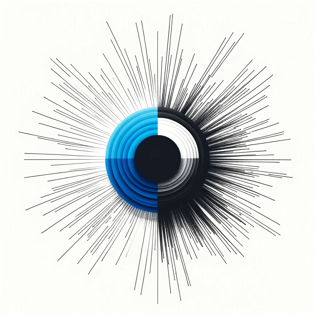 DALL·E-2024-01-29-18.41.15-An-abstract-image-representing-a-blend-of-inspiration-and-restfulness.-The-base-is-a-small-black-circle-in-the-center-on-a-white-background-symbolizi